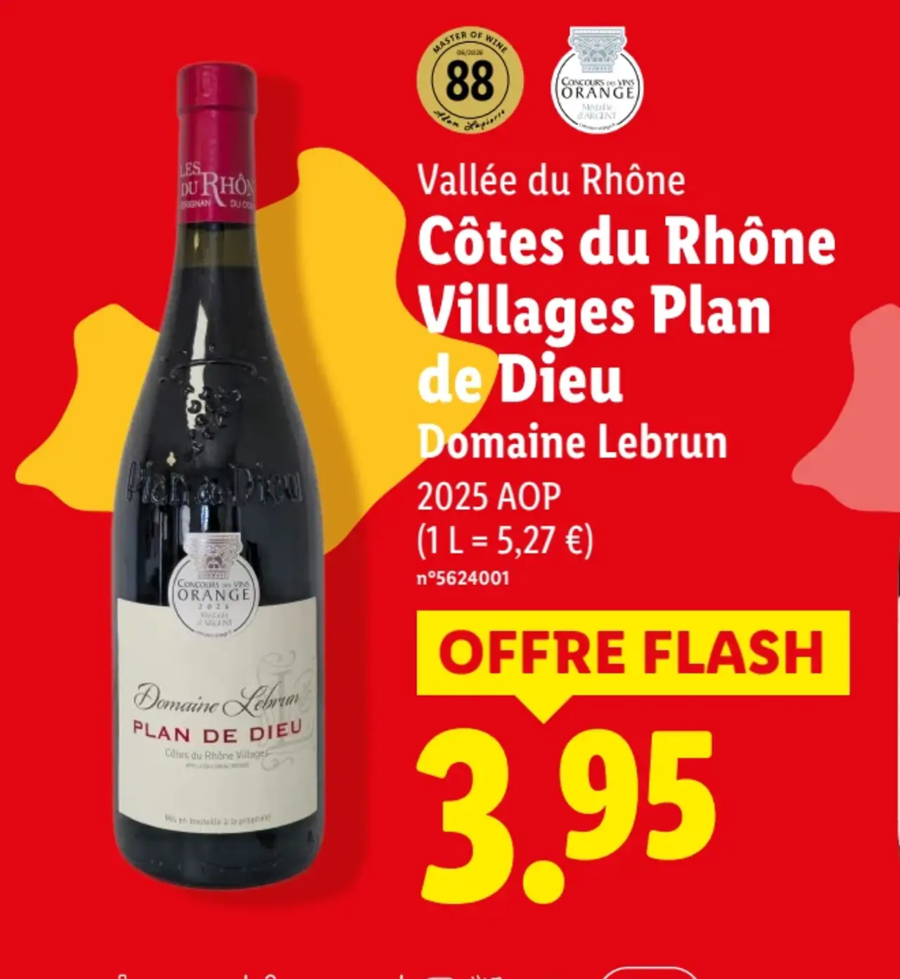 Vallée du Rhône Côtes du Rhône Villages Plan de Dieu Domaine Lebrun 2025 AOP