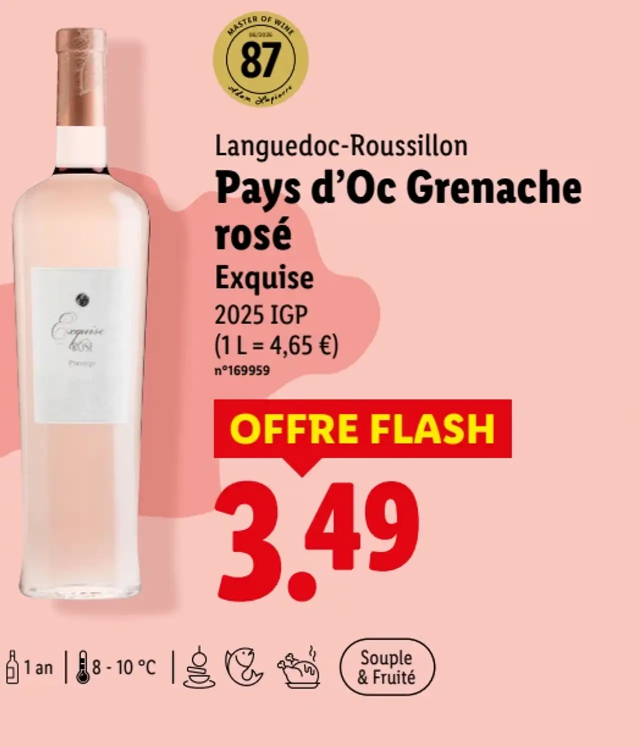 Languedoc-Roussillon Pays d'Oc Grenache rosé Exquise 2025 IGP