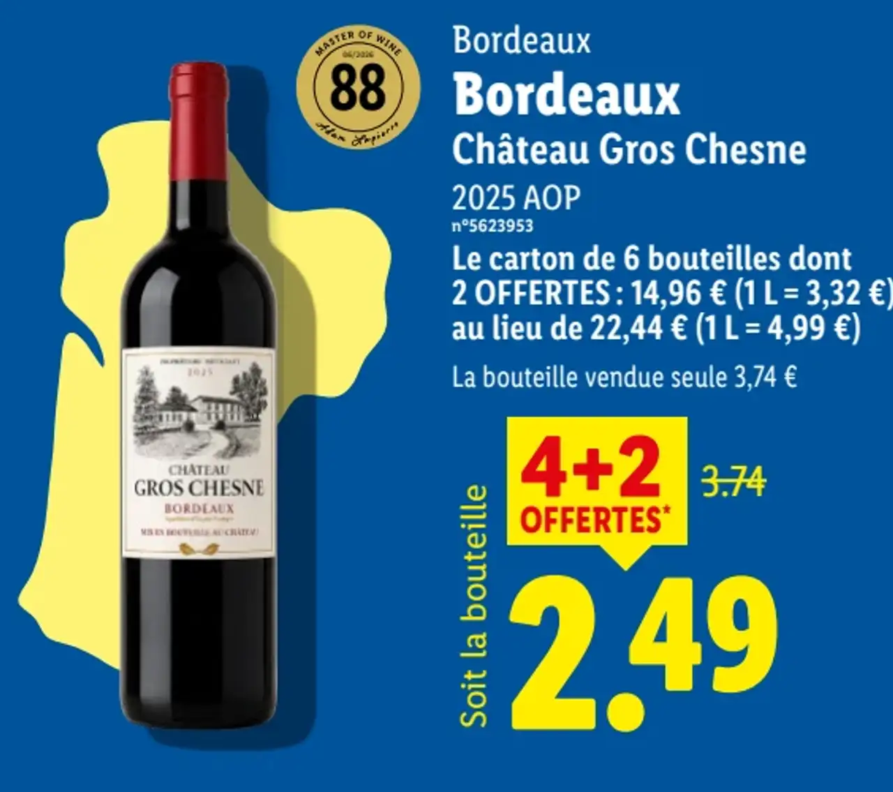 Bordeaux Château Gros Chesne 2025 AOP