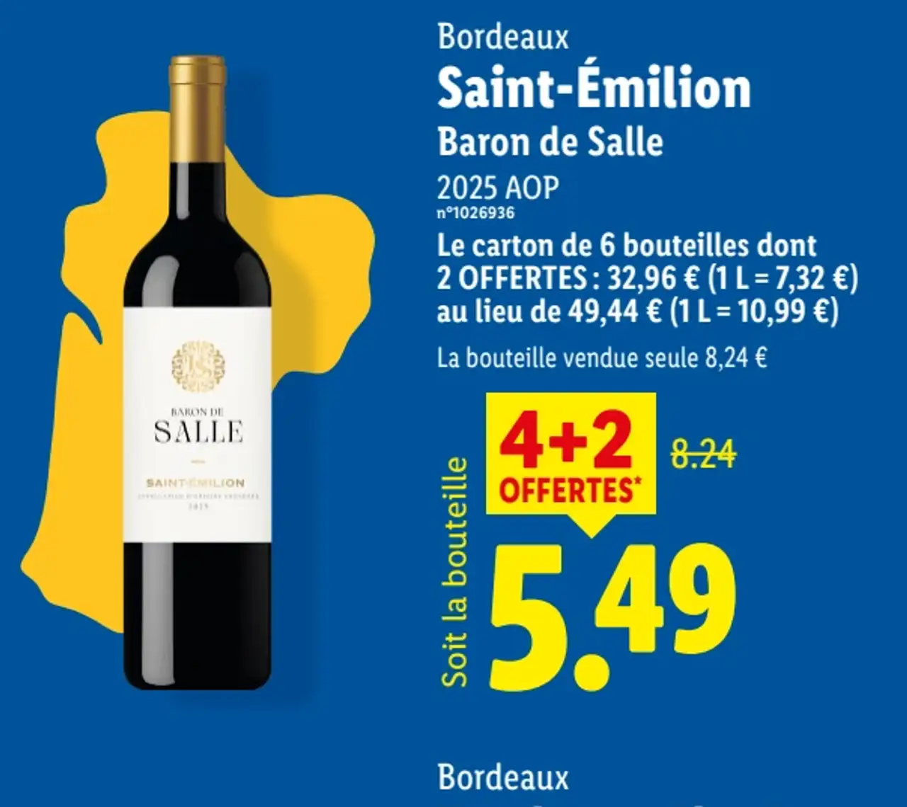 Bordeaux Saint-Émilion Baron de Salle 2025 AOP