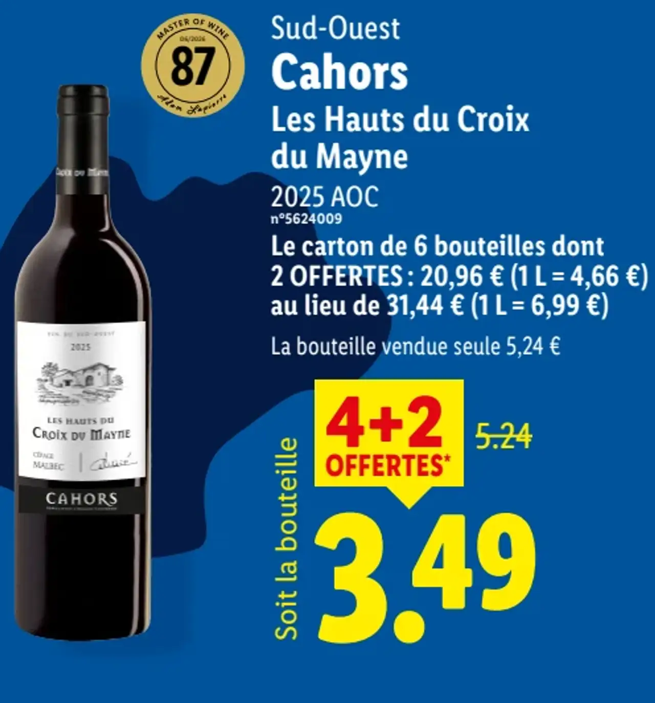 Sud-Ouest Cahors Les Hauts du Croix du Mayne 2025 AOC