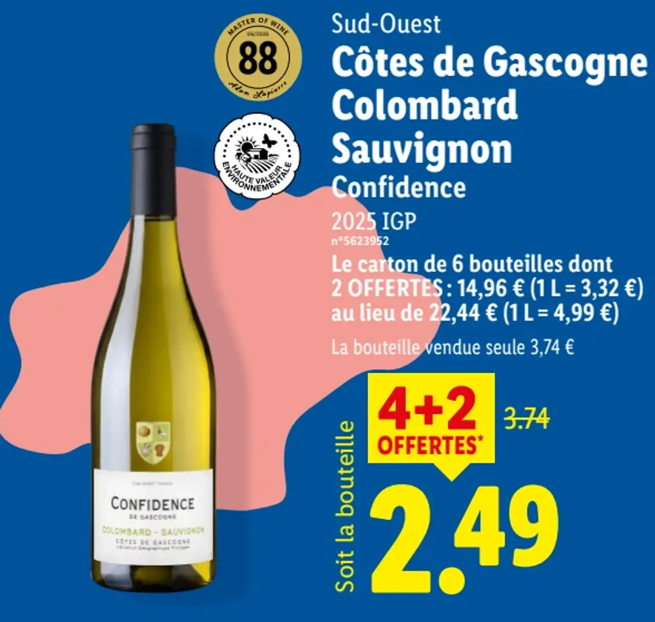 Sud-Ouest Côtes de Gascogne Colombard Sauvignon Confidence