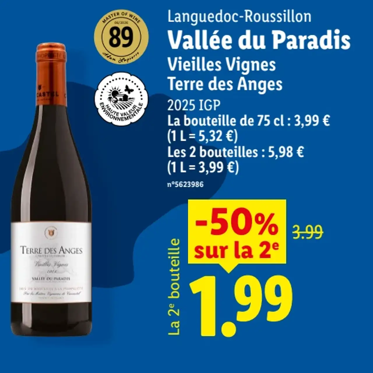 Languedoc-Roussillon Vallée du Paradis Vieilles Vignes Terre des Anges 2025 IGP Rouge