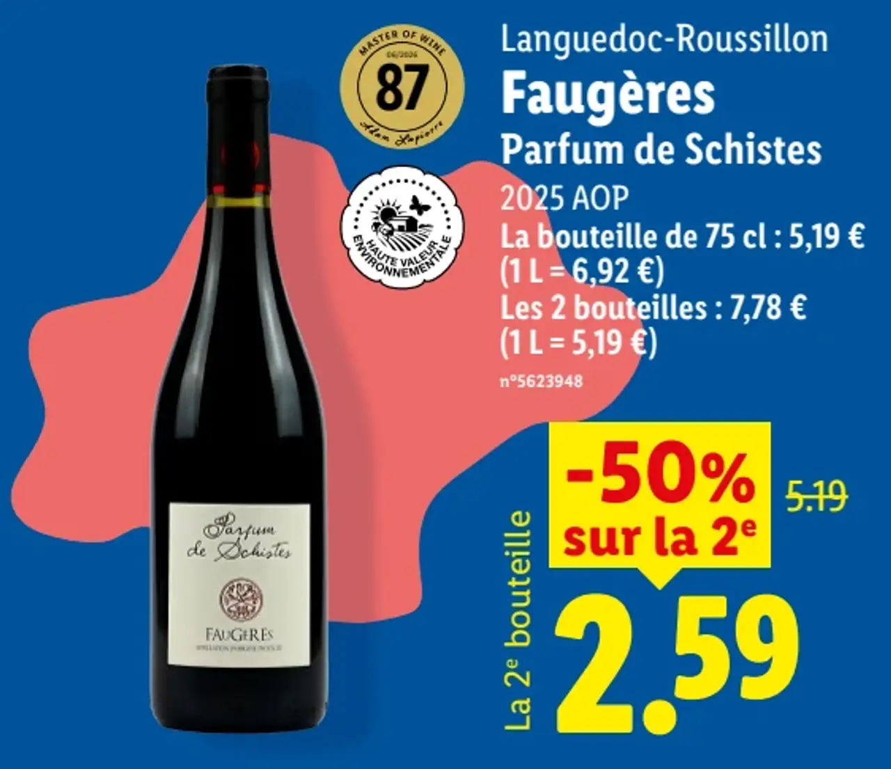 Languedoc-Roussillon Faugères Parfum de Schistes 2025 AOP