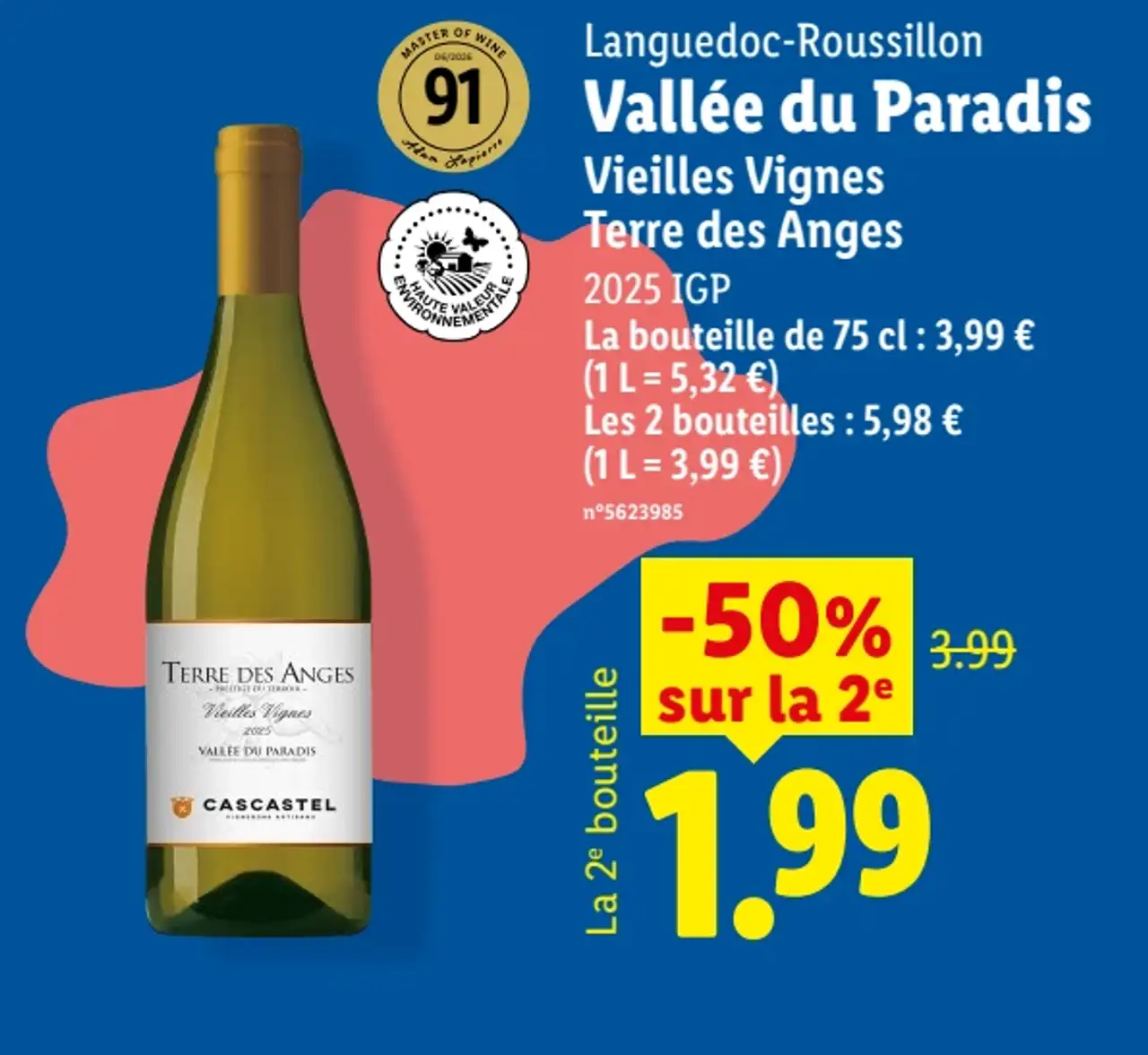 Languedoc-Roussillon Vallée du Paradis Vieilles Vignes Terre des Anges 2025 IGP Blanc