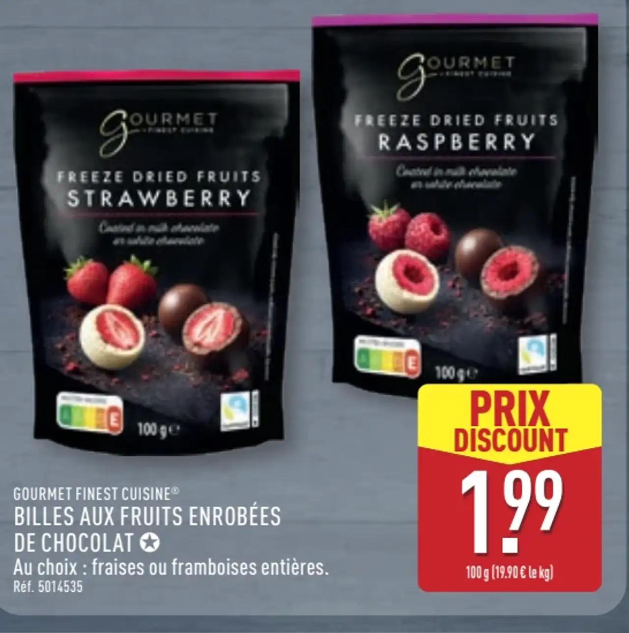 GOURMET FINEST CUISINE® BILLES AUX FRUITS ENROBÉES DE CHOCOLAT