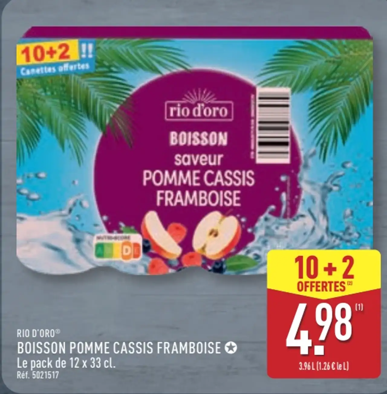 Boisson Pomme Cassis Framboise Rio d'Oro