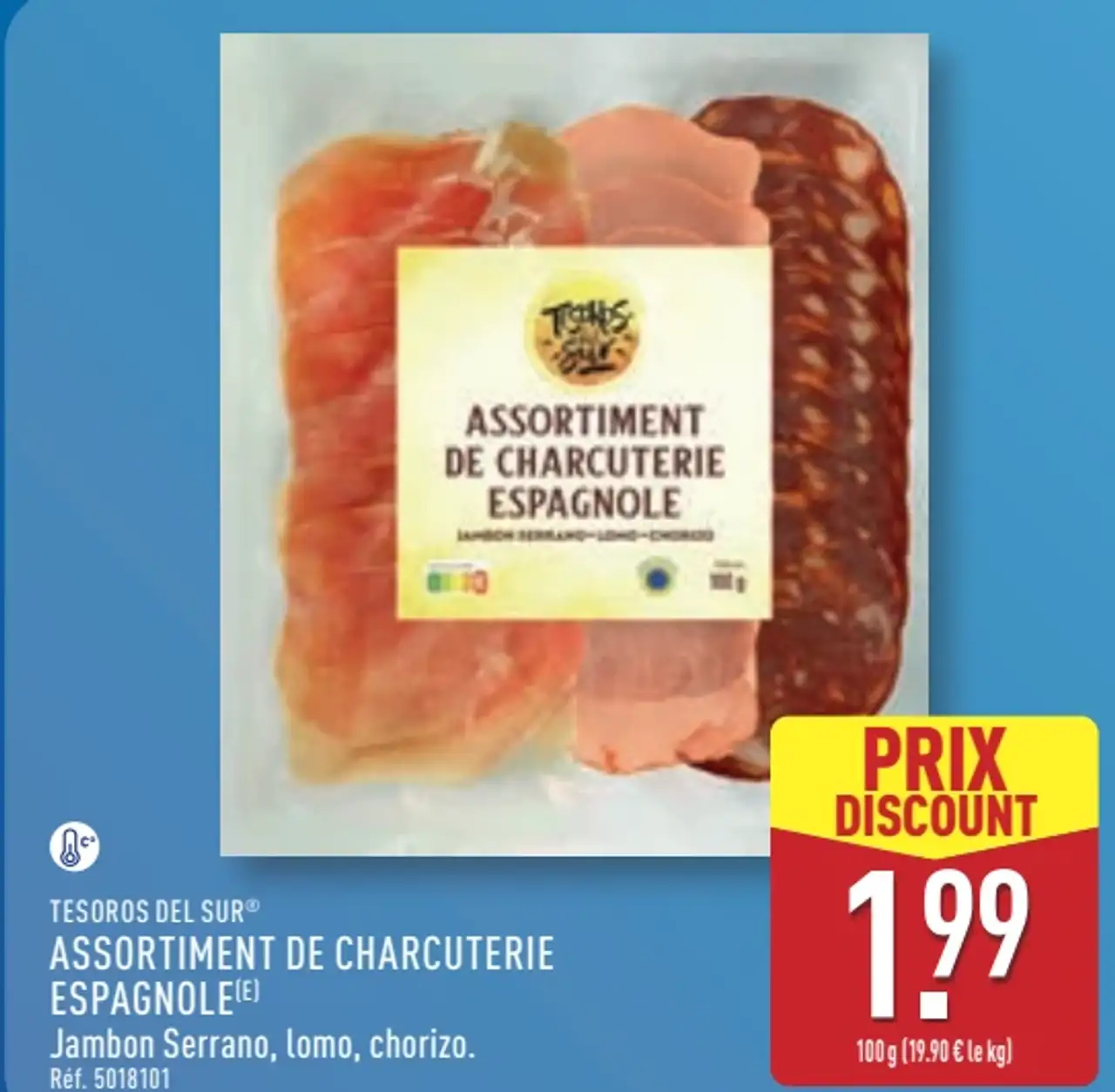 TESOROS DEL SUR® ASSORTIMENT DE CHARCUTERIE ESPAGNOLE Jambon Serrano, lomo, chorizo