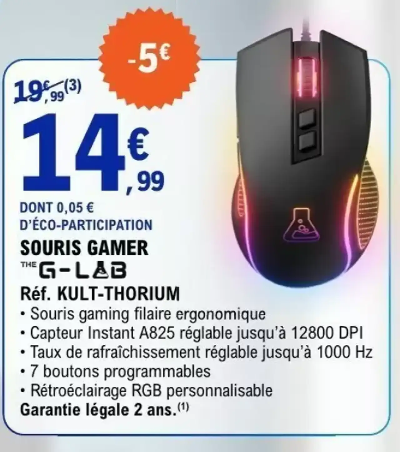 Souris gamer The G-Lab Réf. KULT-THORIUM