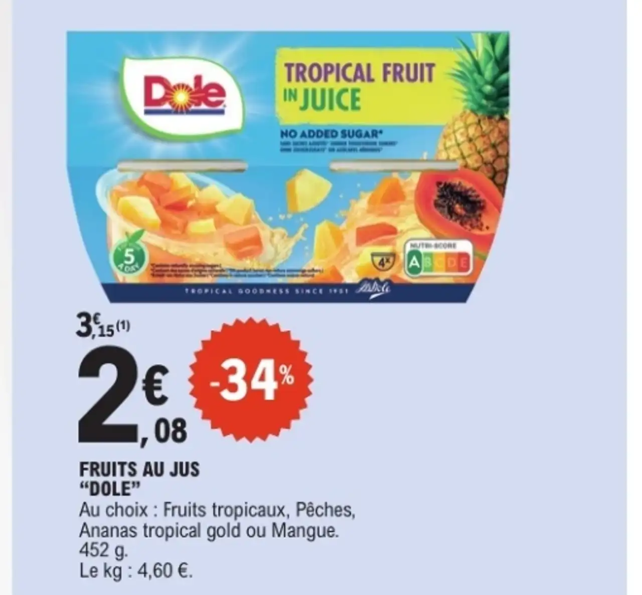 Fruits au jus Dole