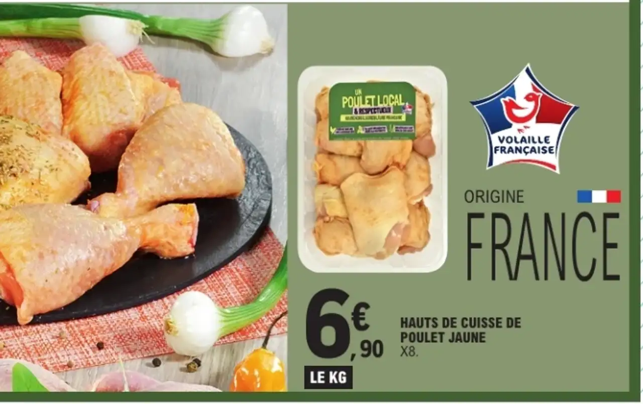 Hauts de cuisse de poulet jaune x8