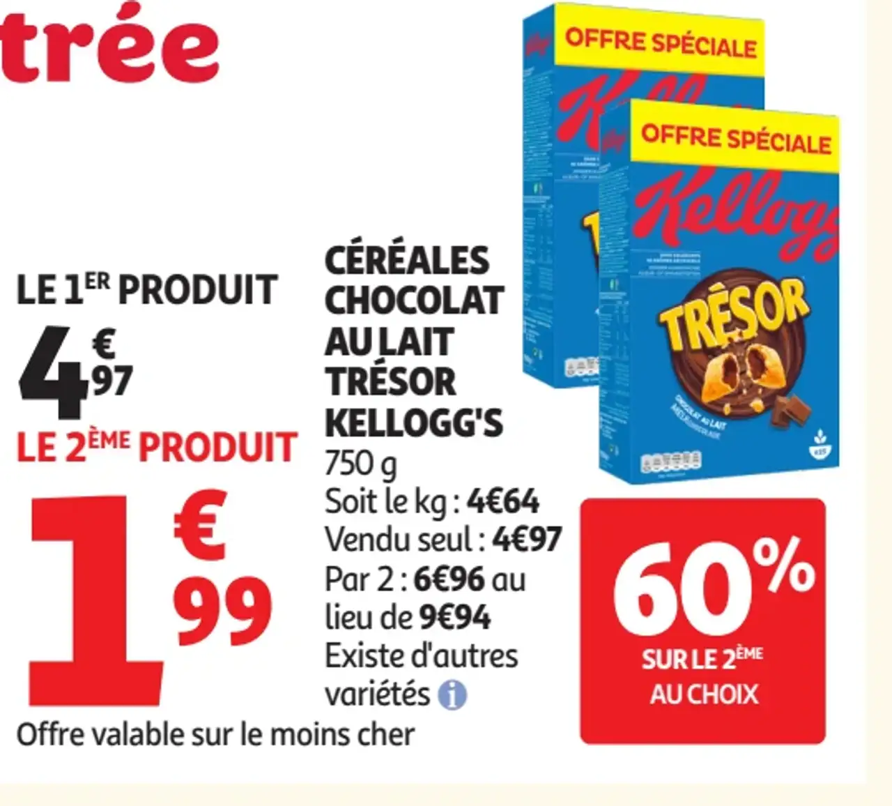 Céréales chocolat au lait Trésor Kellogg's