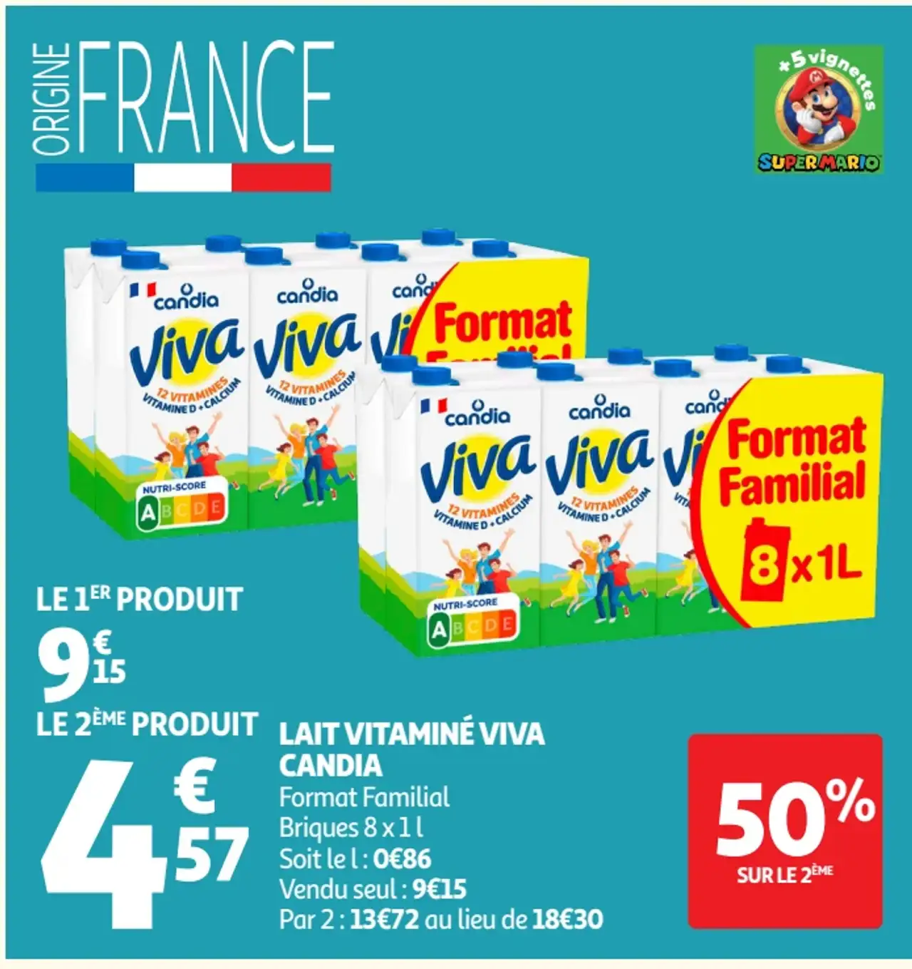 Lait Vitaminé Viva Candia Format Familial