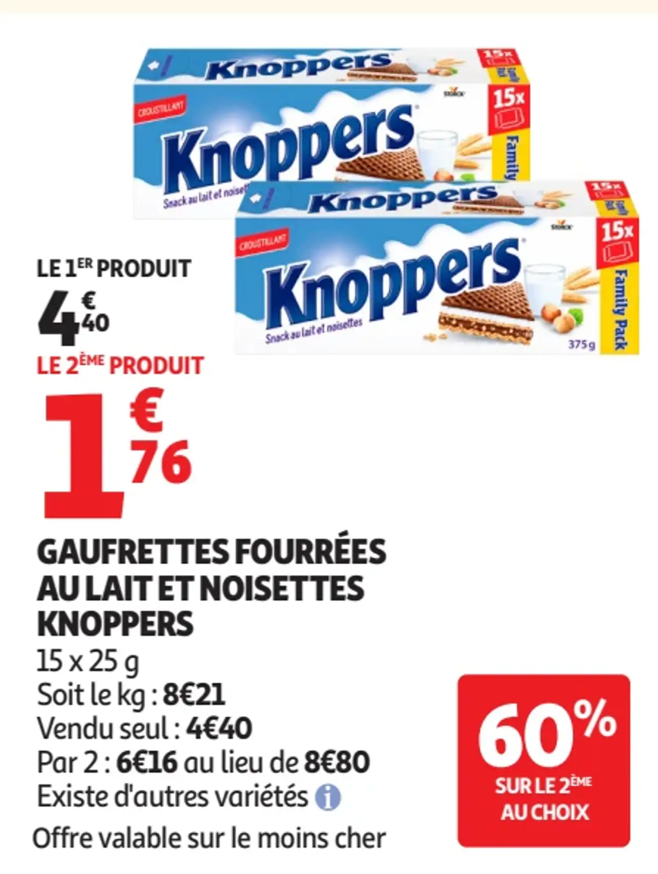 GAUFRETTES FOURRÉES AU LAIT ET NOISETTES KNOPPERS