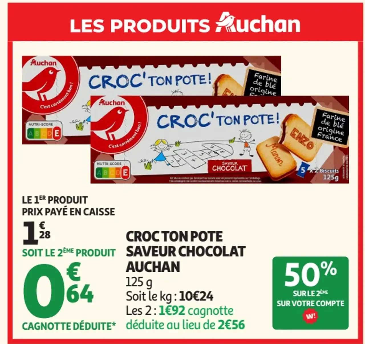 CROC'TON POTE SAVEUR CHOCOLAT AUCHAN