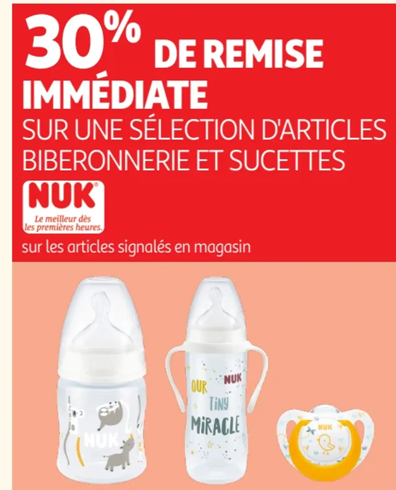 Une sélection d'articles biberonnerie et sucettes Nuk