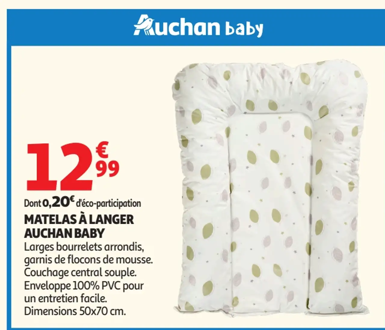 Matelas à langer Auchan Baby