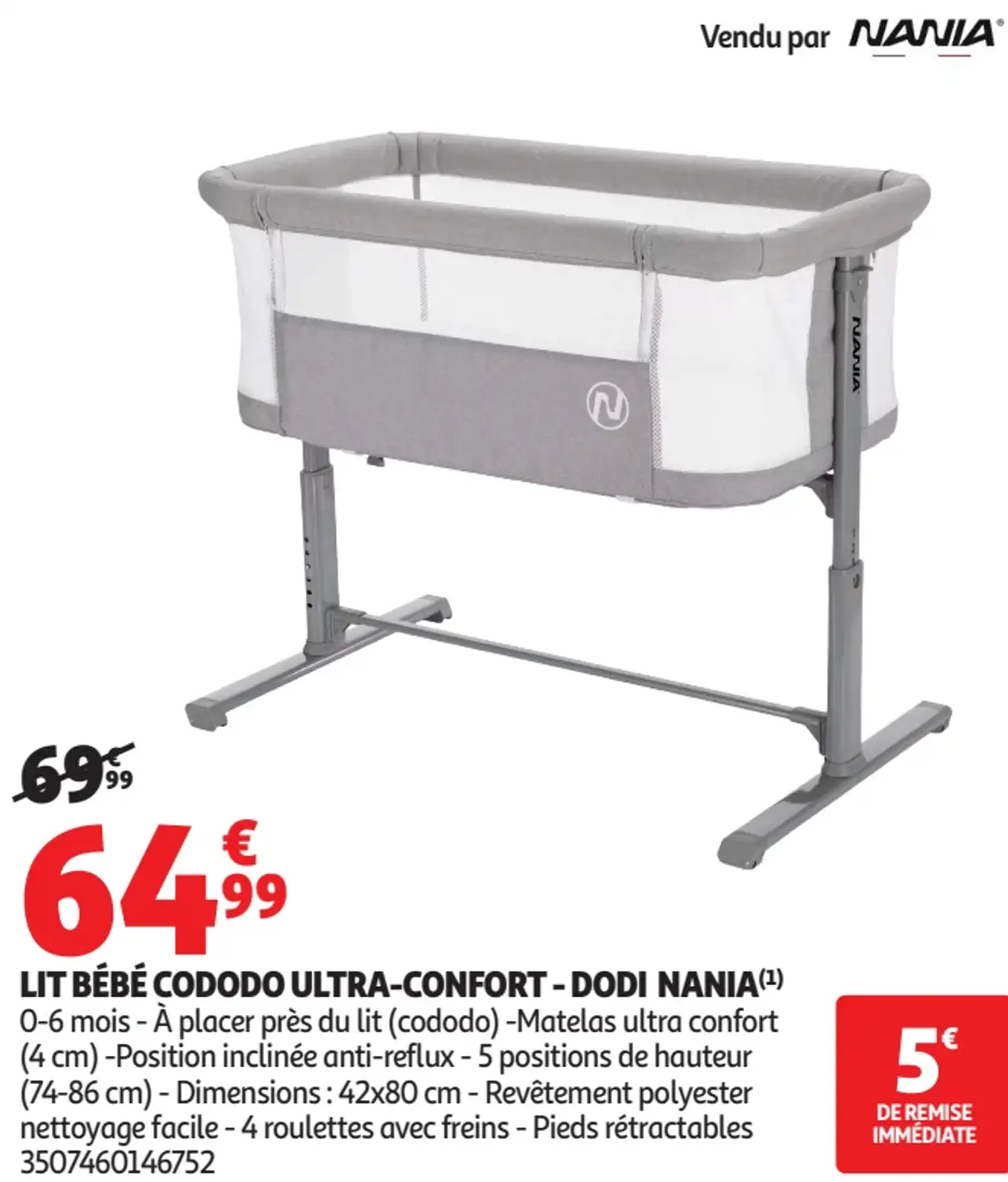 Lit bébé cododo ultra-confort - Dodi Nania