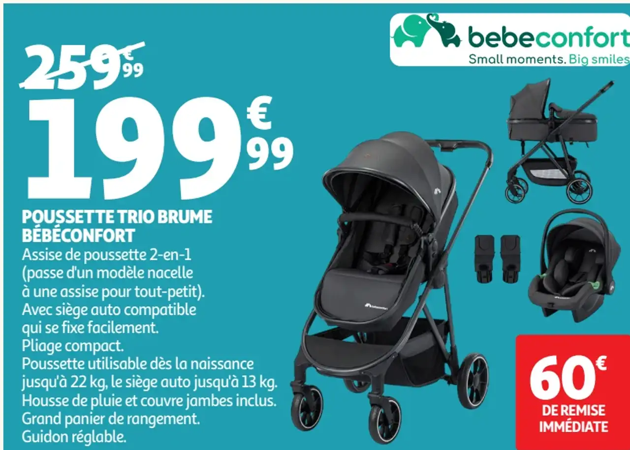 Poussette trio Brume Bébéconfort