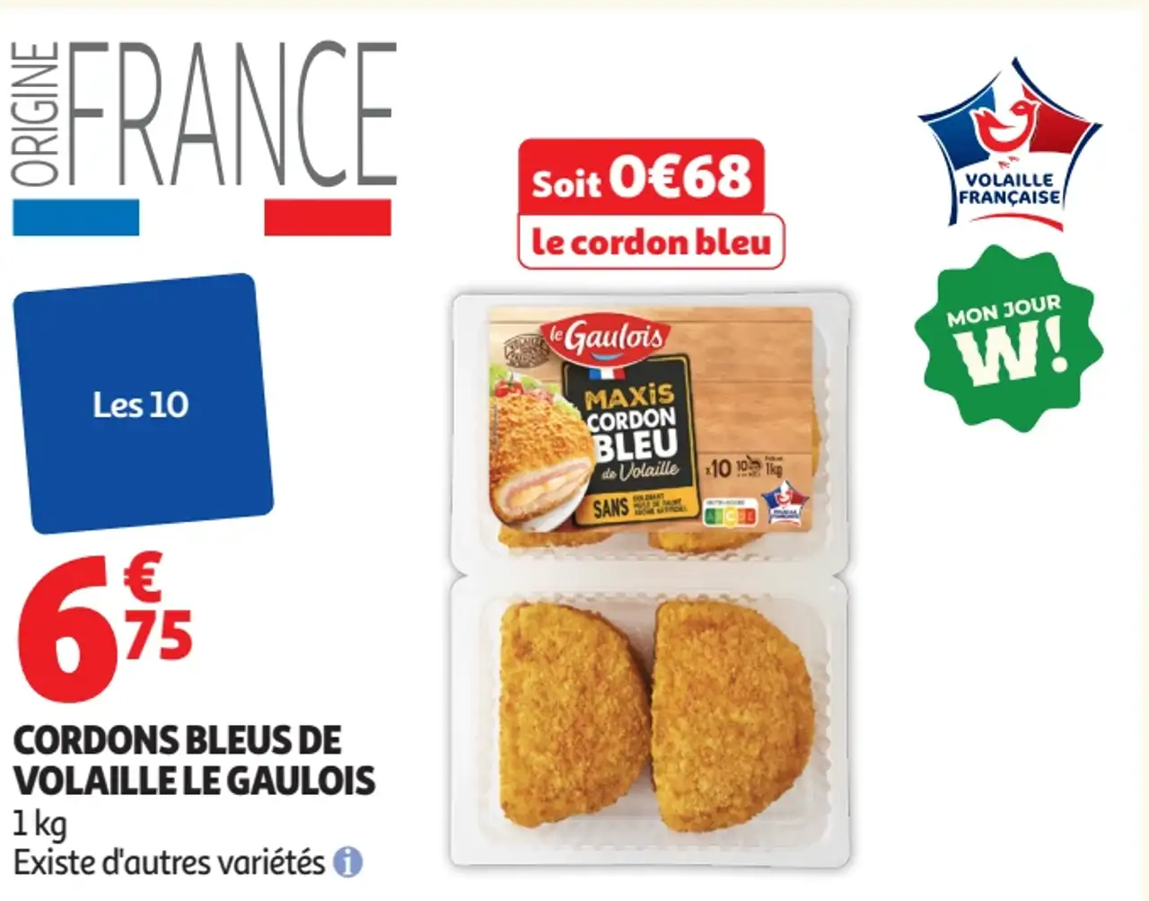 CORDONS BLEUS DE VOLAILLE LE GAULOIS