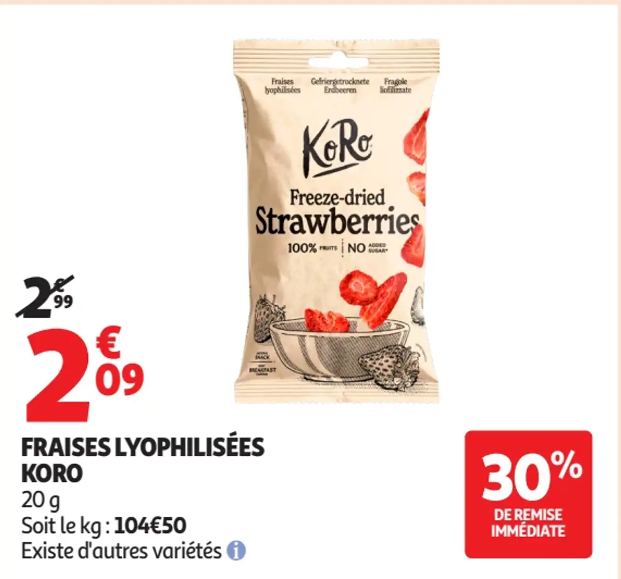 Fraises lyophilisées Koro