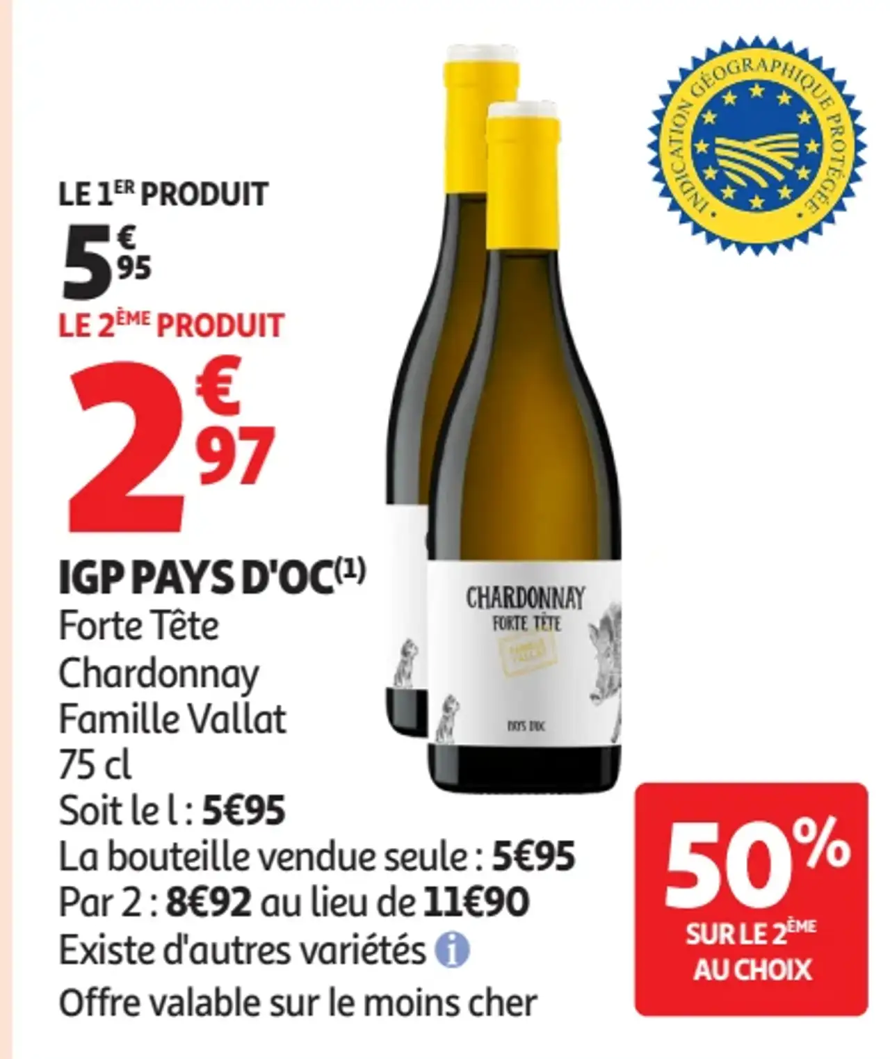IGP Pays d'Oc Forte Tête Chardonnay Famille Vallat