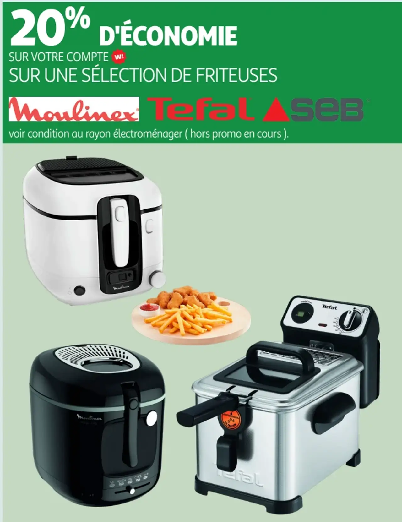 Sélection de friteuses Moulinex, Tefal, Seb