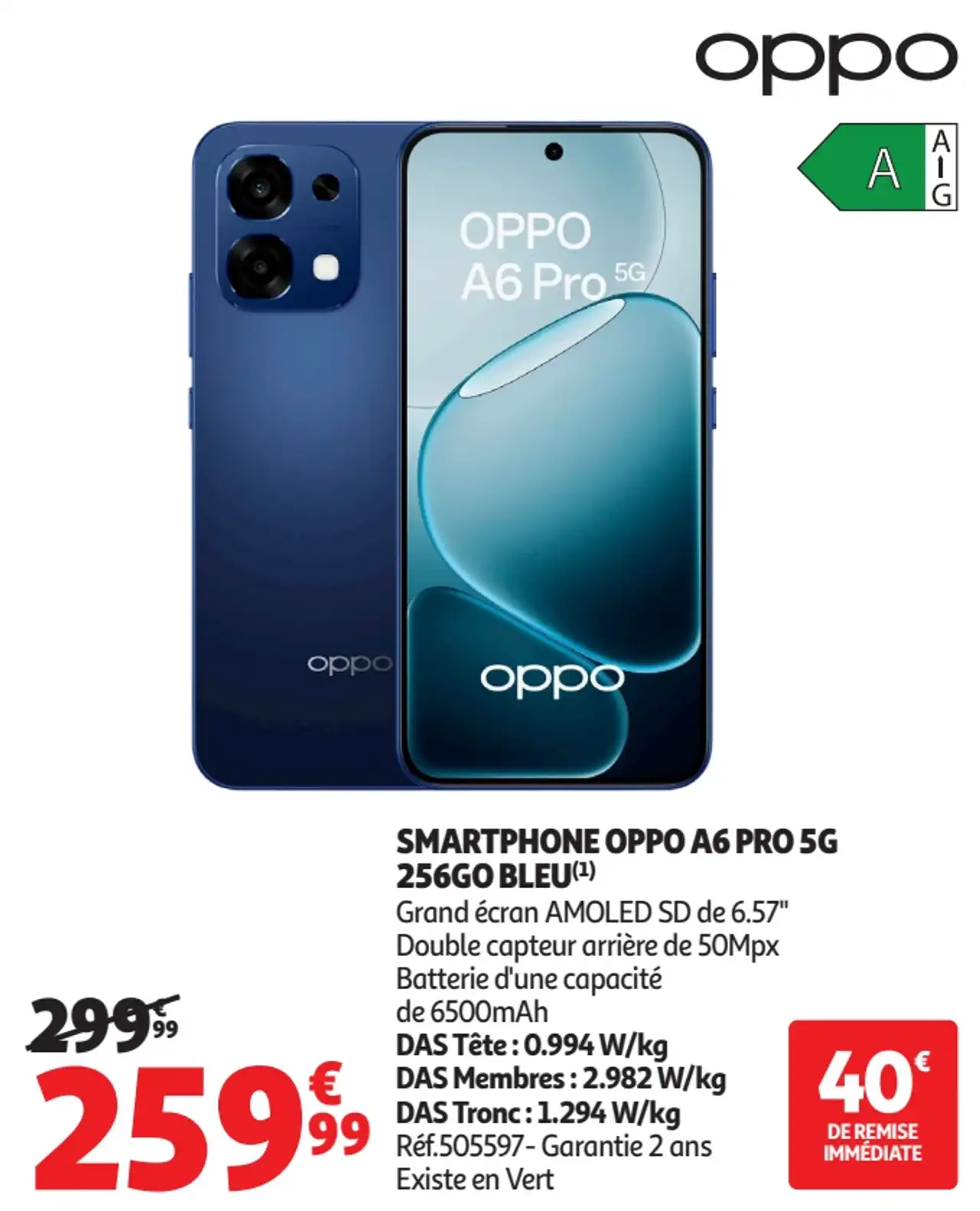 SMARTPHONE OPPO A6 PRO 5G 256GO BLEU