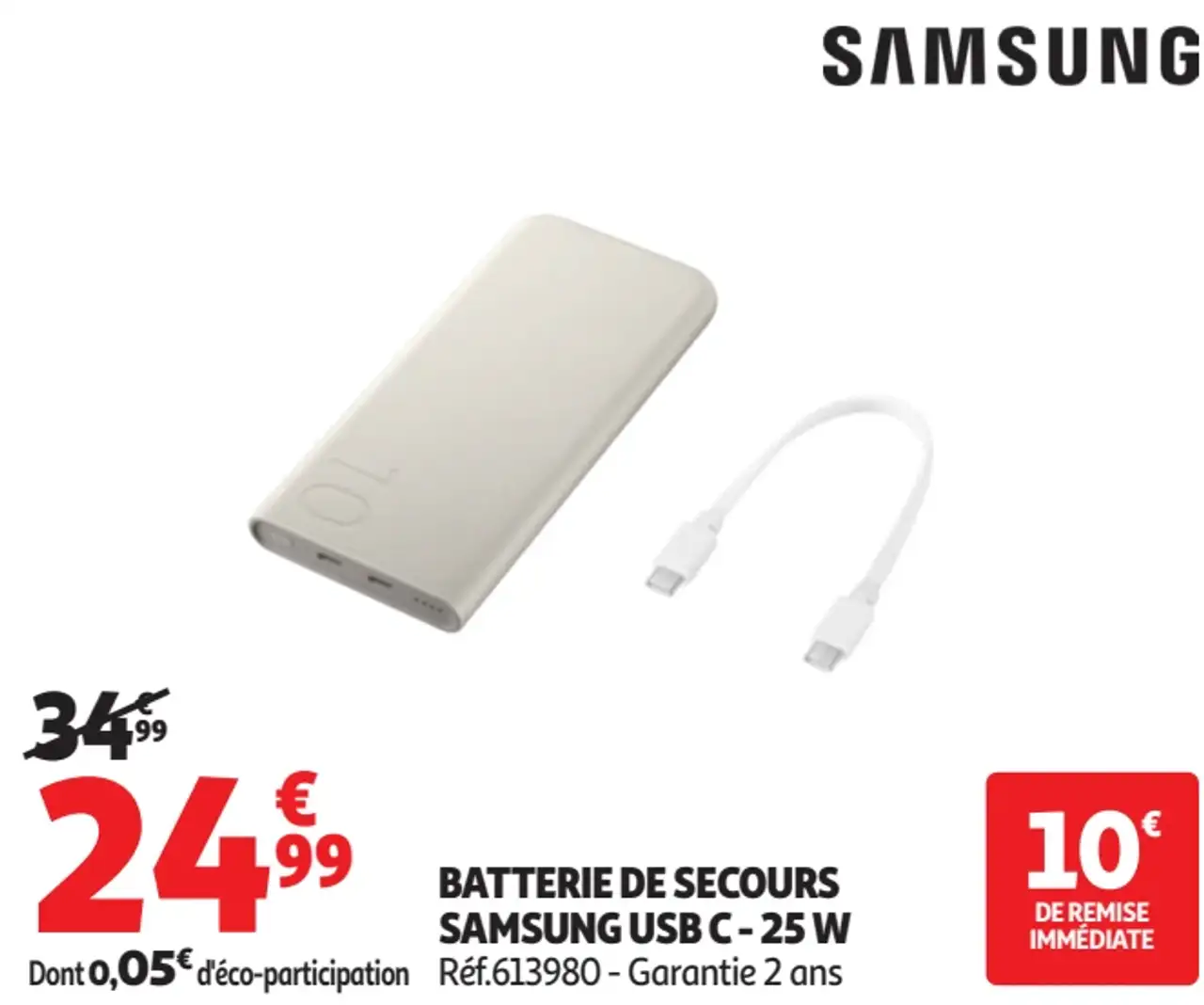 Batterie de secours Samsung USB C - 25 W
