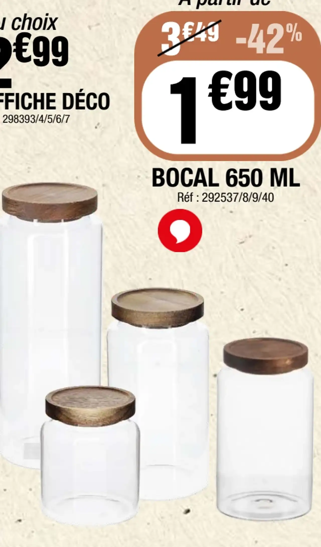 Bocal en verre 650 ml
