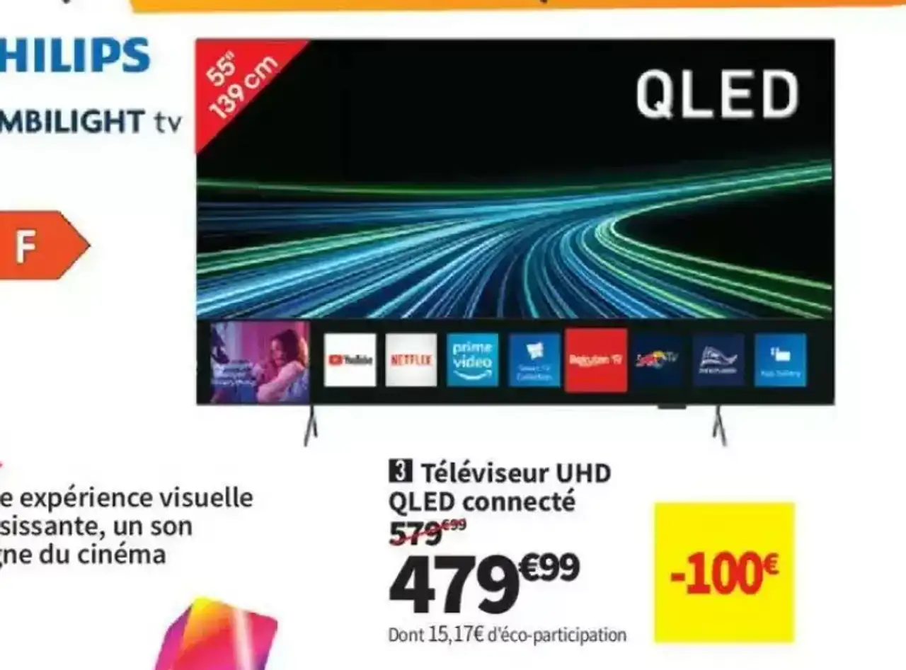 Téléviseur UHD QLED connecté Philips 55PQS8501/12