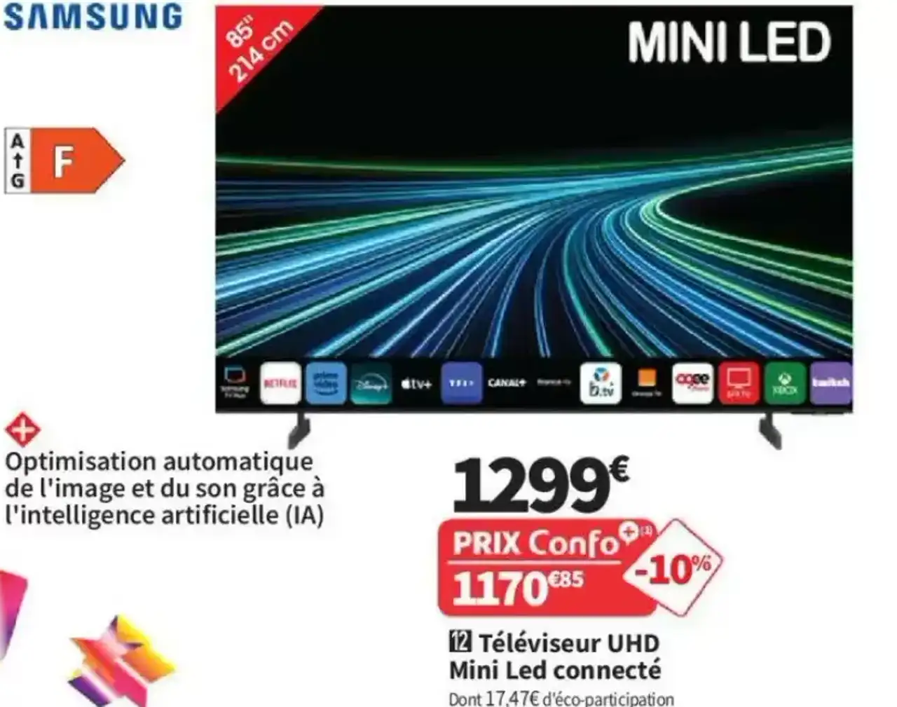 Téléviseur UHD Mini Led connecté SAMSUNG TU85M74HAUXXC