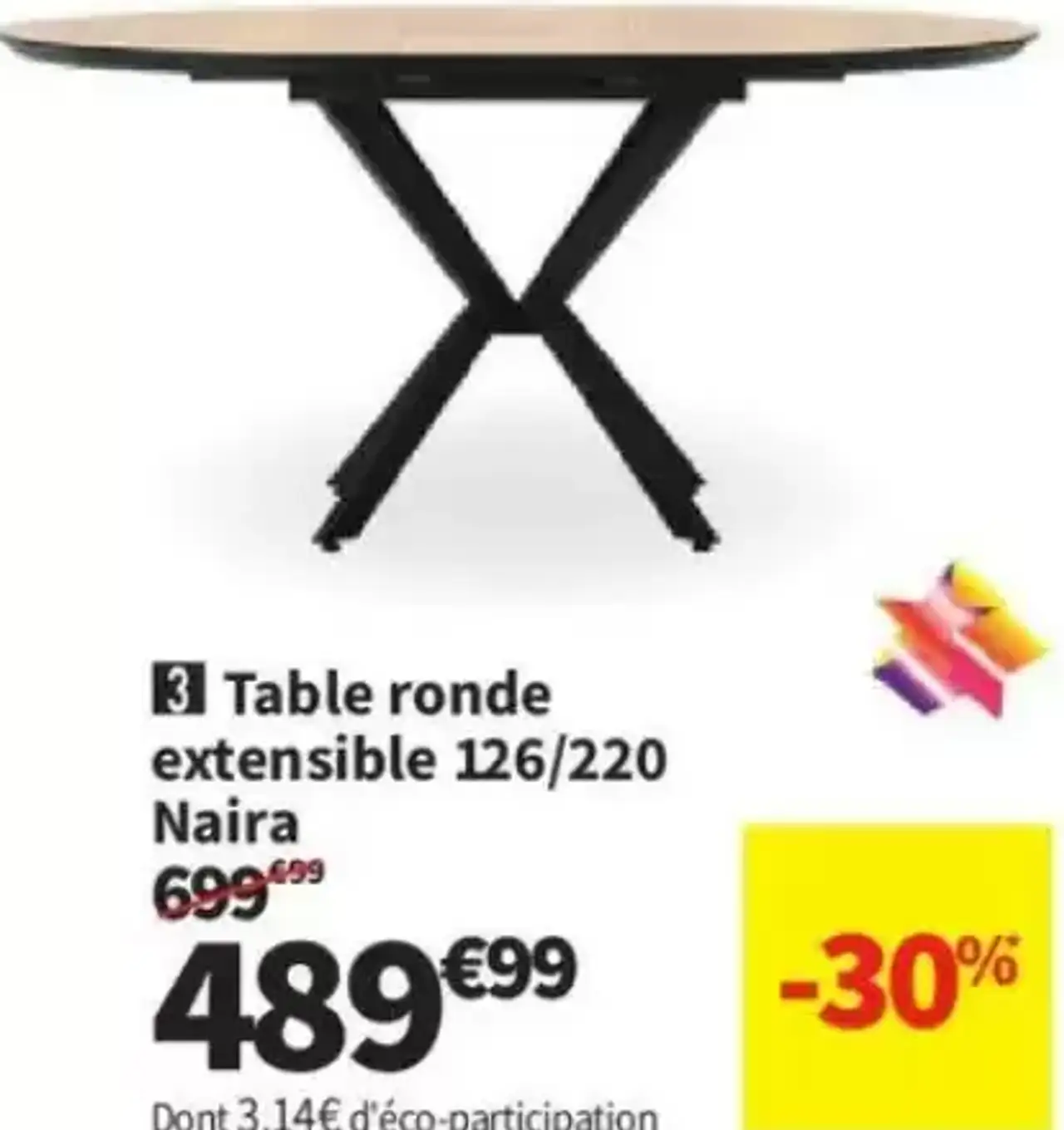 Table ronde extensible 126/220 Naira