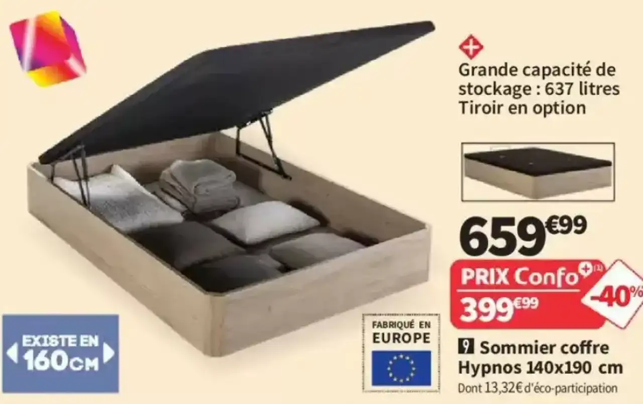 Sommier coffre Hypnos 140x190 cm
