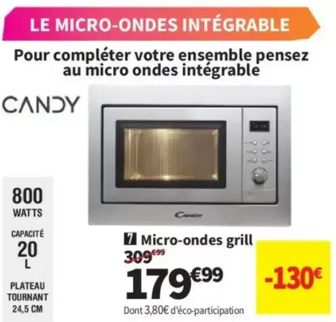 Micro-ondes grill Candy MIC201EX