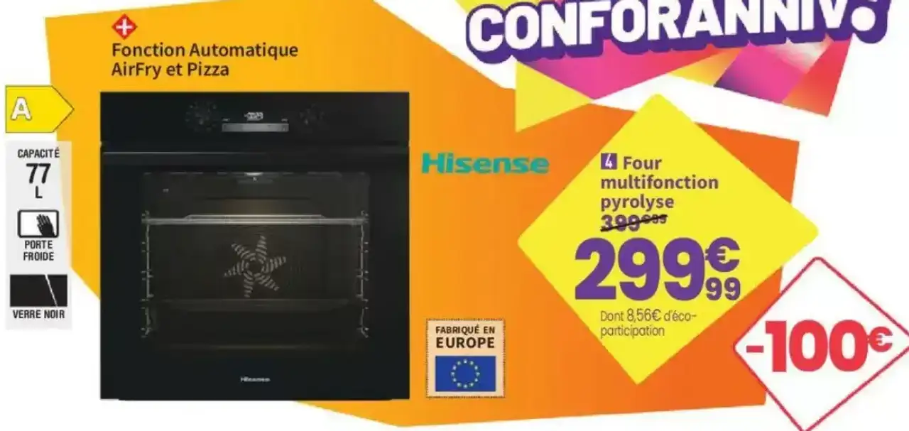 Four multifonction pyrolyse Hisense BI64211SEPBG