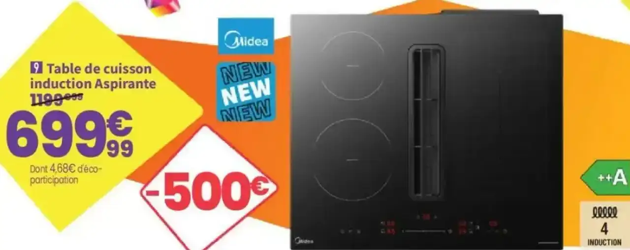 Table de cuisson induction Aspirante Midea