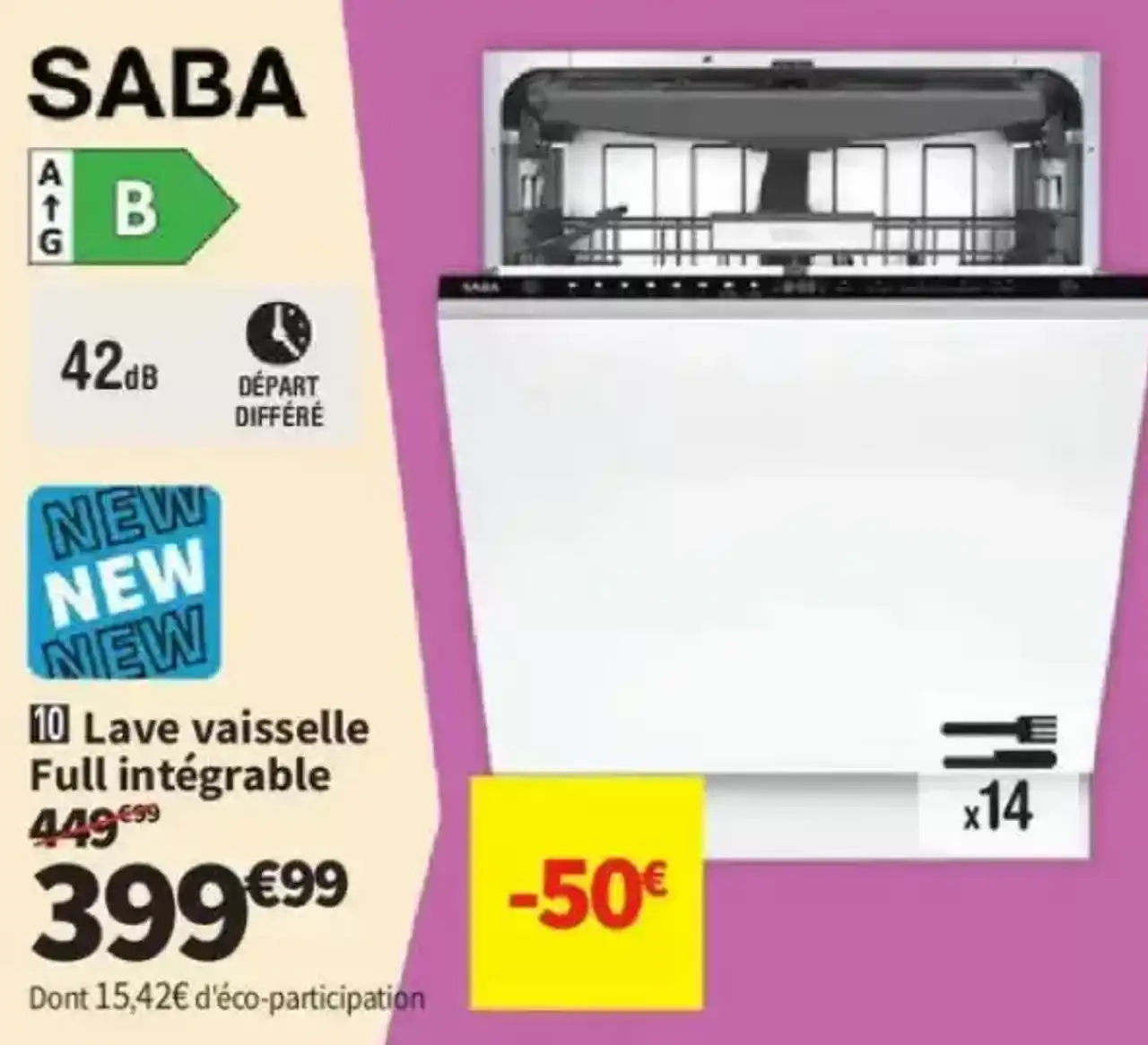 Lave vaisselle Full intégrable SABA DWFB14C42H26