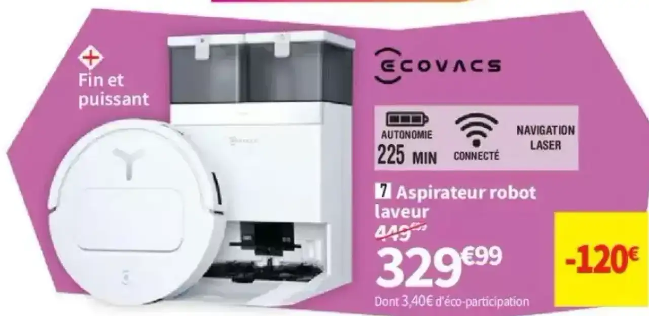 Aspirateur robot laveur Ecovacs DEEBOT T50 OMNI