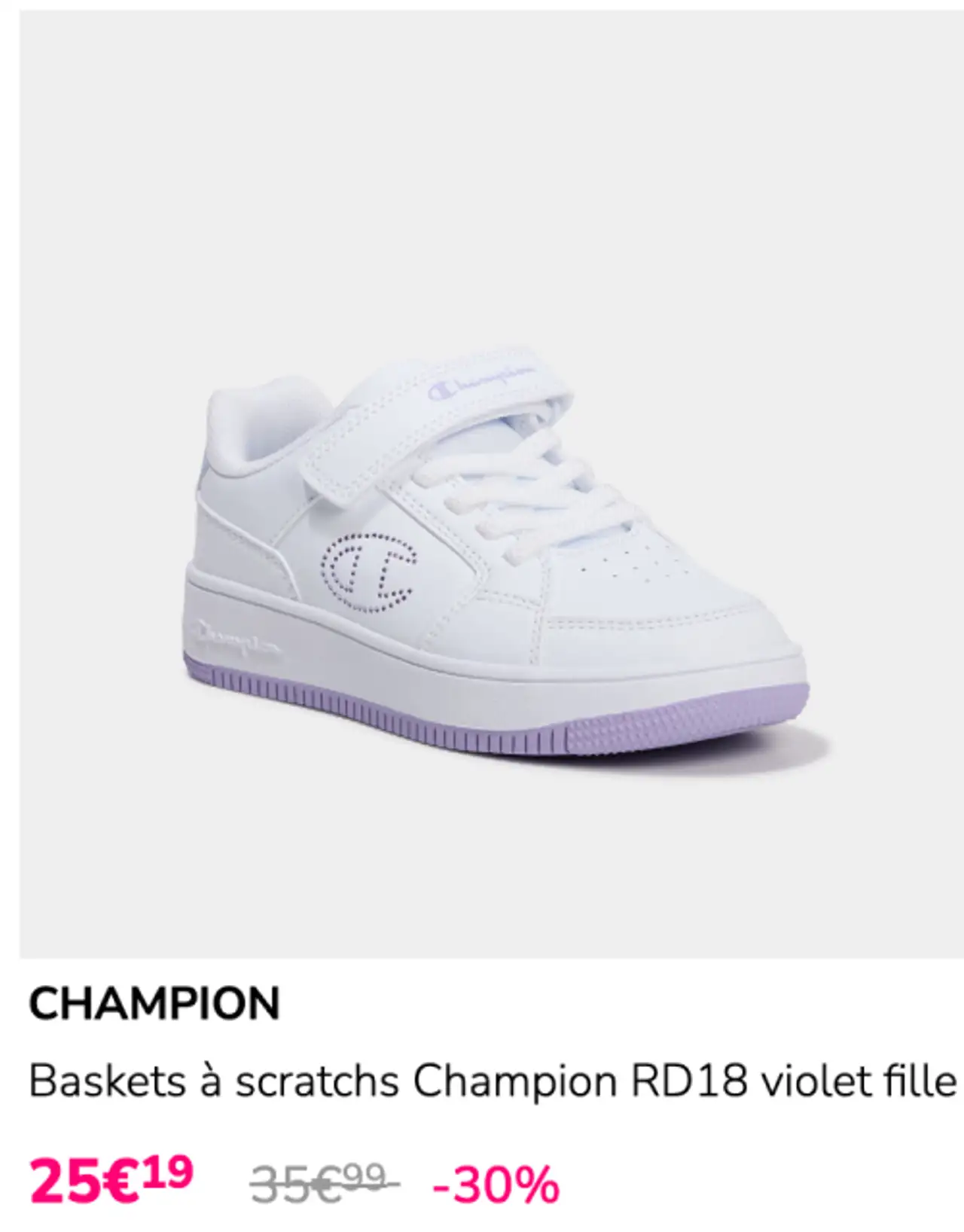 CHAMPION Baskets à scratchs Champion RD18 violet fille