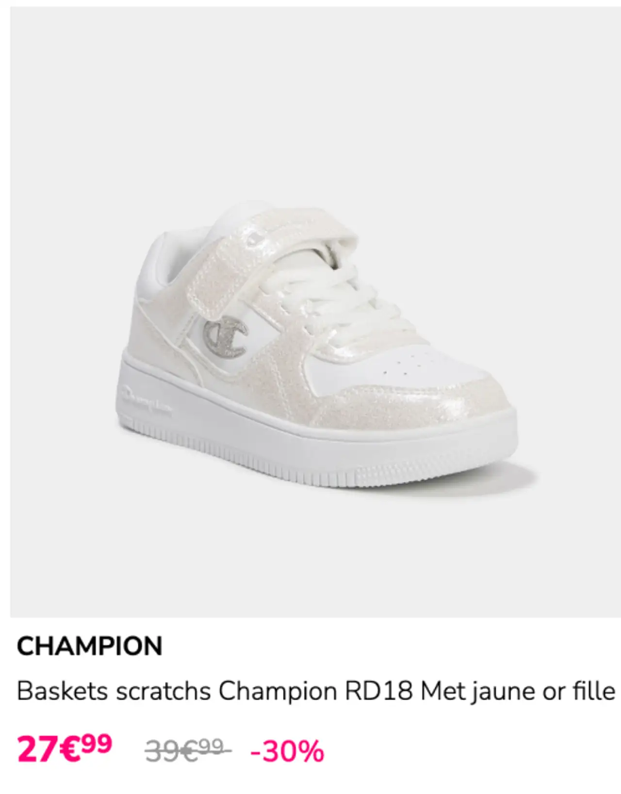 CHAMPION Baskets scratchs Champion RD18 Met jaune or fille
