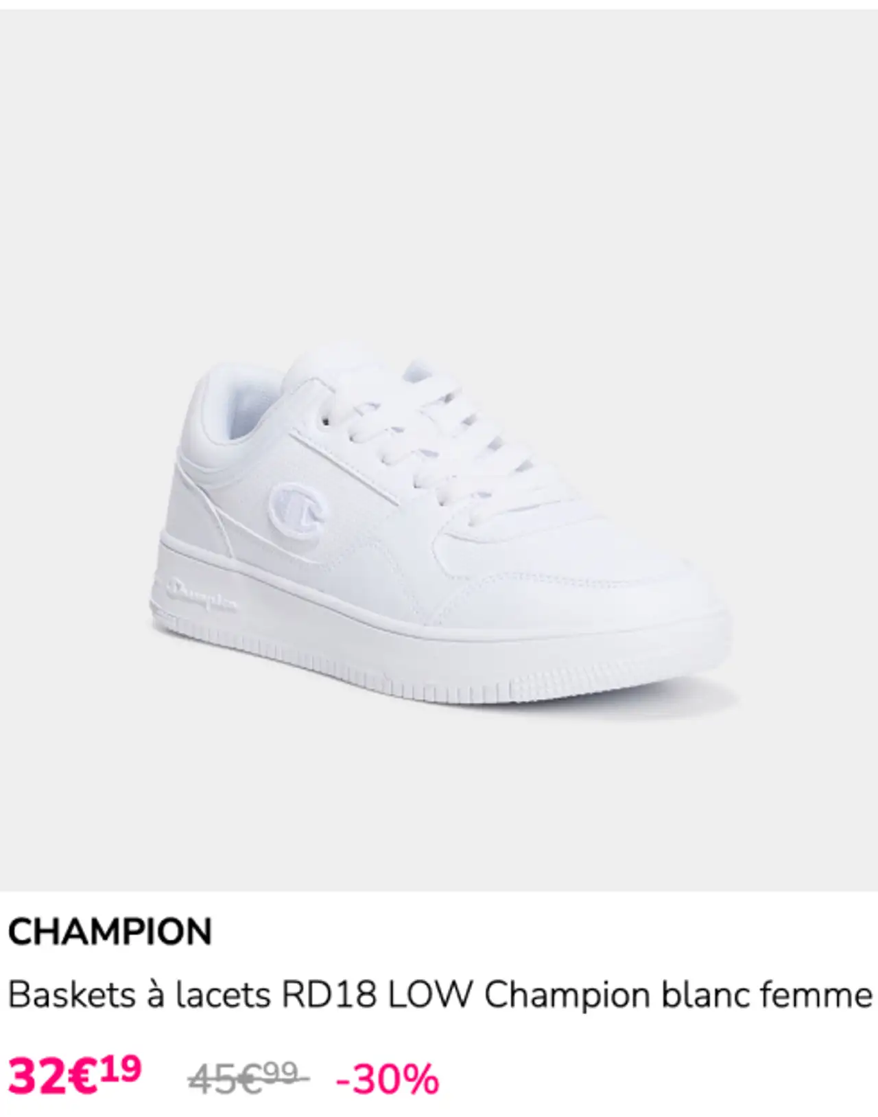 CHAMPION Baskets à lacets RD18 LOW Champion blanc femme