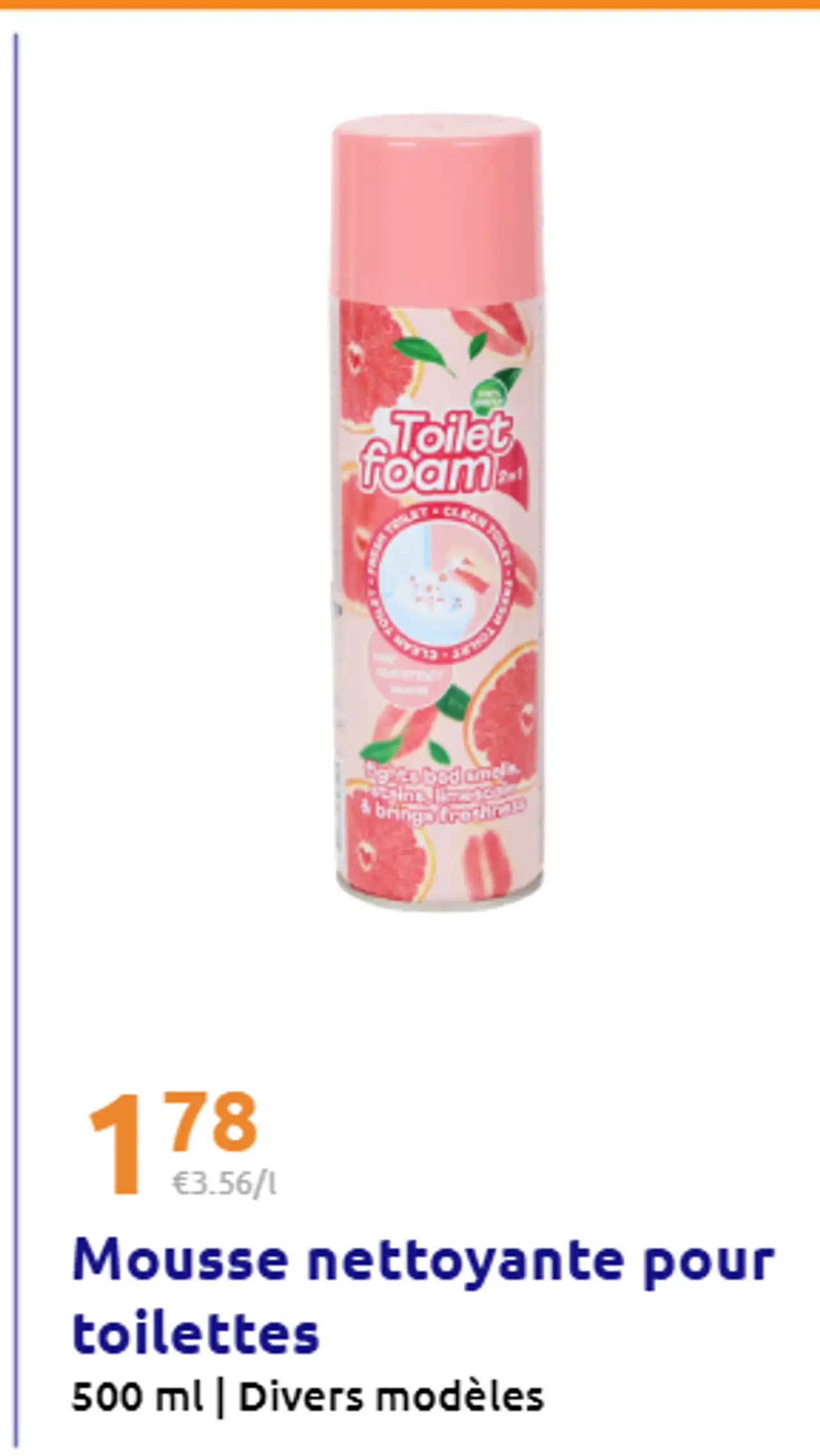 Mousse nettoyante pour toilettes