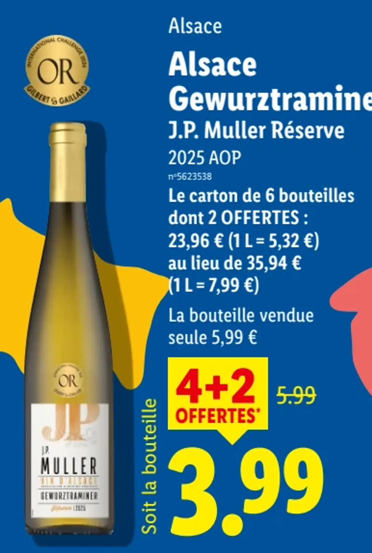 Vin blanc Alsace Gewurztraminer J.P. Muller Réserve