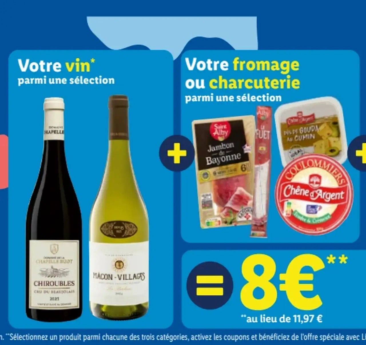 Sélection fromage ou charcuterie Lidl Plus (Jambon de Bayonne / Coulommiers...)
