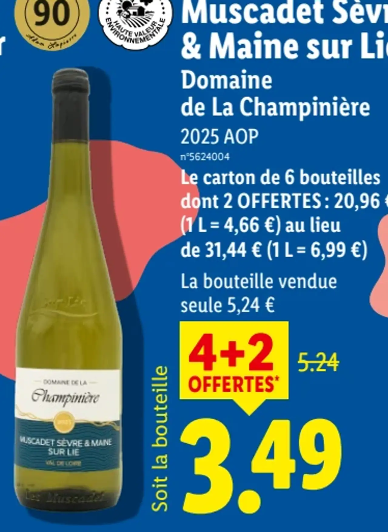 Vin blanc Muscadet Sèvre & Maine sur Lie Domaine de La Champinière