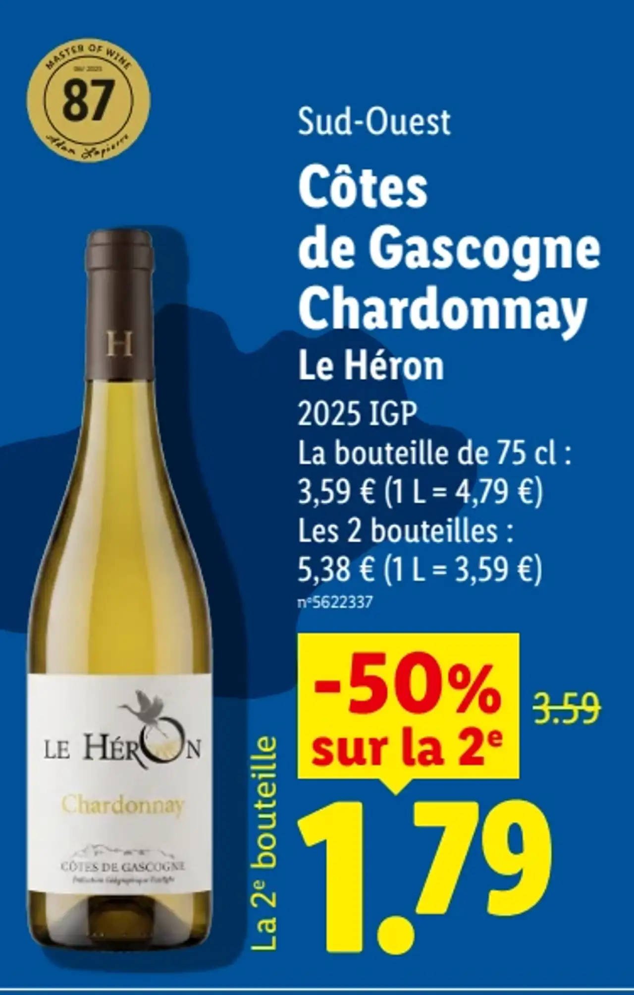 Sud-Ouest Côtes de Gascogne Chardonnay Le Héron