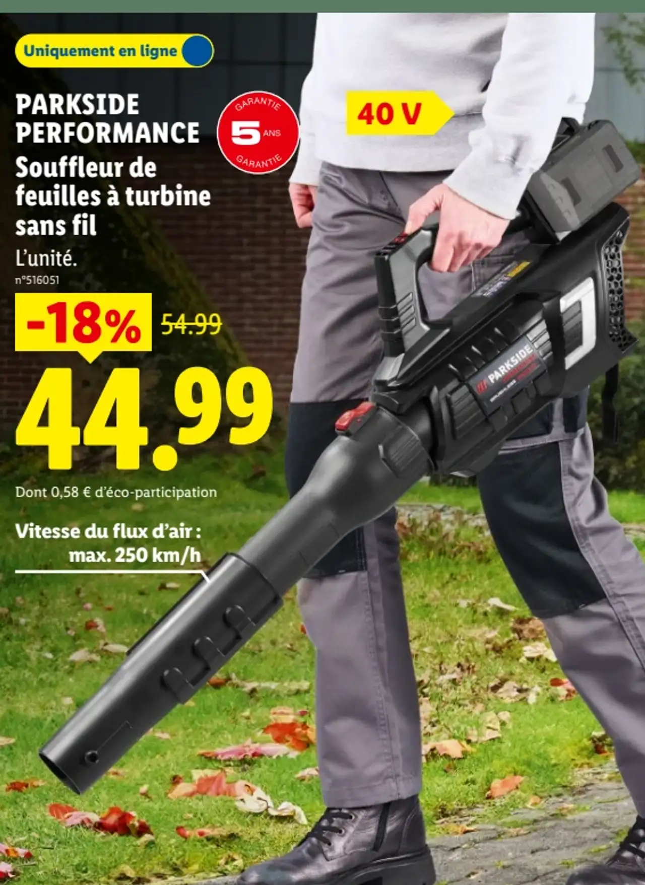 PARKSIDE PERFORMANCE Souffleur de feuilles à turbine sans fil