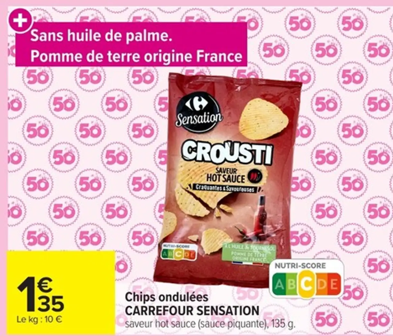 Chips ondulées CARREFOUR SENSATION saveur hot sauce
