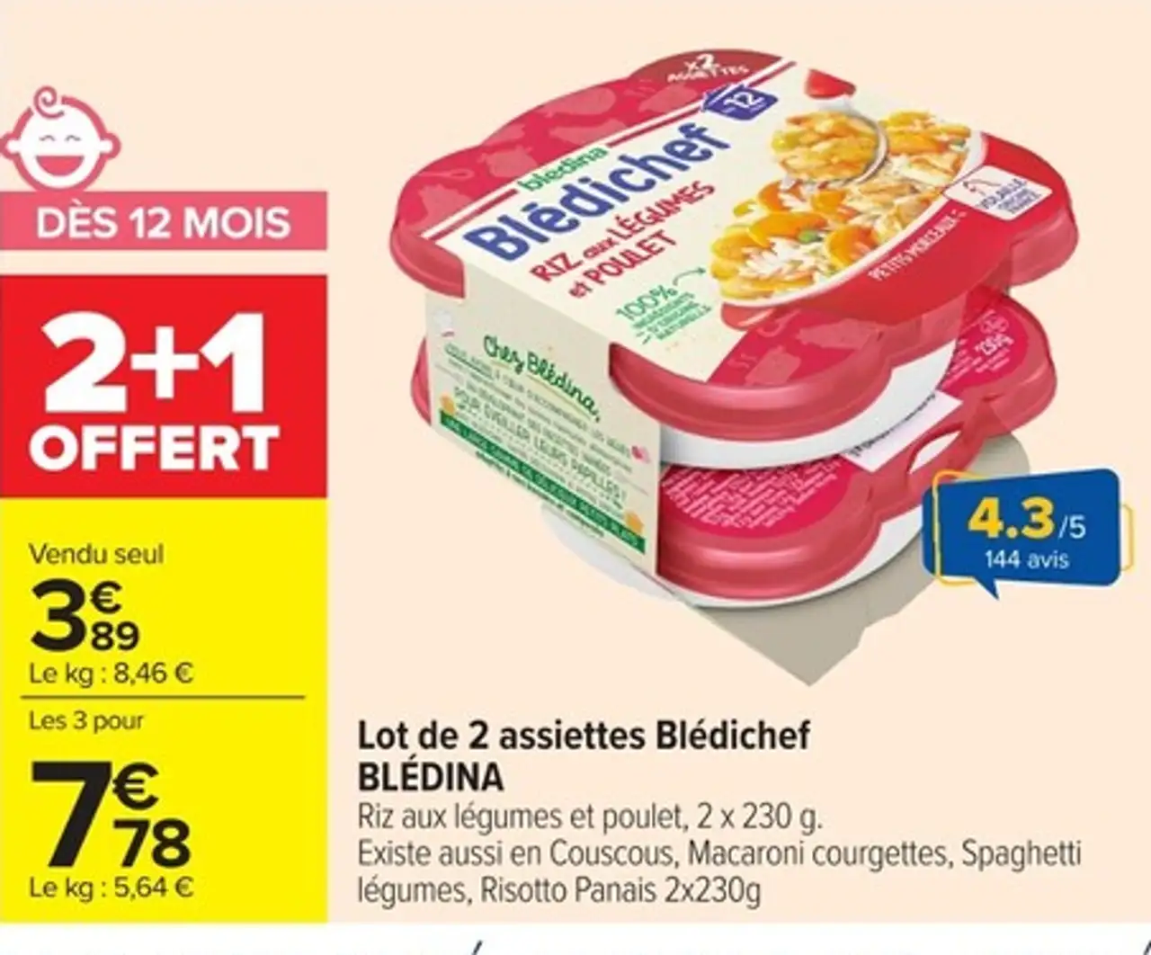 Lot de 2 assiettes Blédichef BLÉDINA